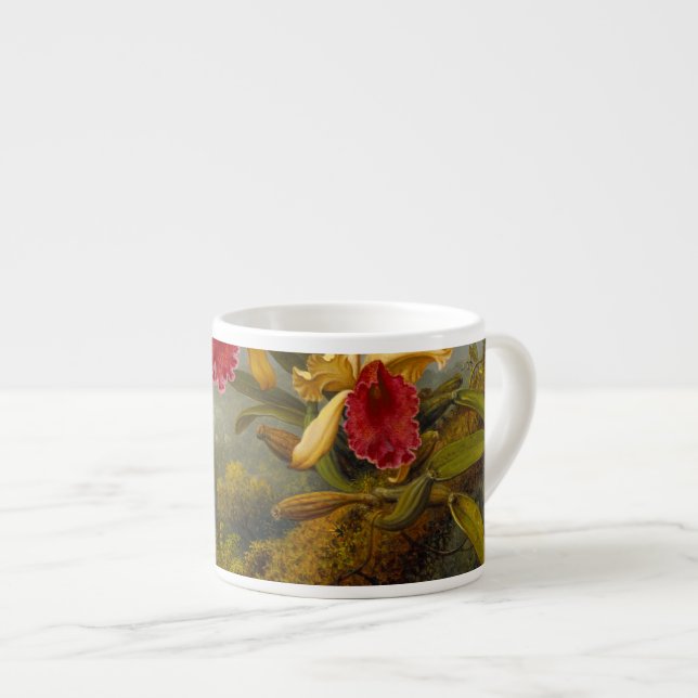 Orchids and Hummingbird Heade Espresso Cup (Front Right)