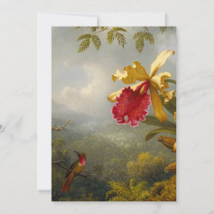 Orchids and Hummingbird Heade Invitation