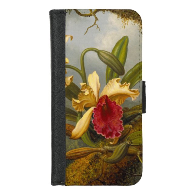 Orchids and Hummingbird Heade iPhone Wallet Case (Front)