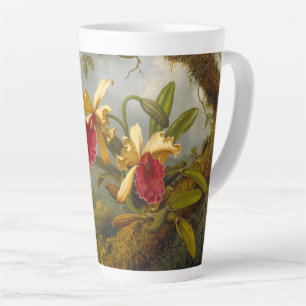 Orchids and Hummingbird Heade Latte Mug