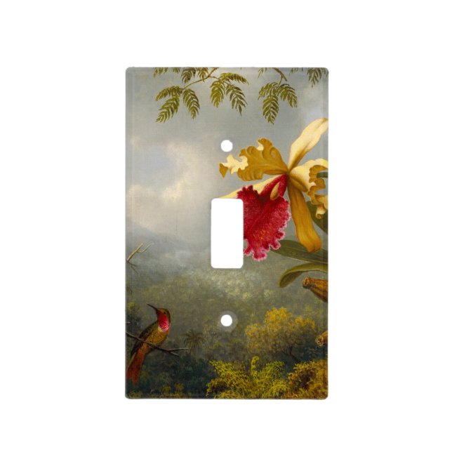 Orchids and Hummingbird Heade Light Switch Cover (Front)