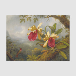 Orchids and Hummingbird Heade Tissue Paper