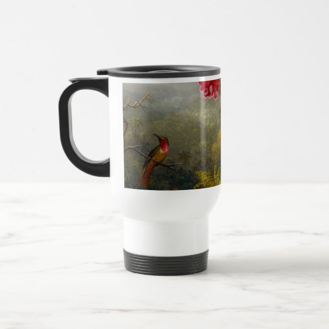 Orchids and Hummingbird Heade Travel Mug (Left)