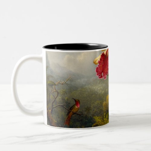 Orchids and Hummingbird Heade Two_Tone Coffee Mug