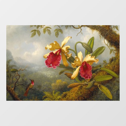 Orchids and Hummingbird Heade Window Cling