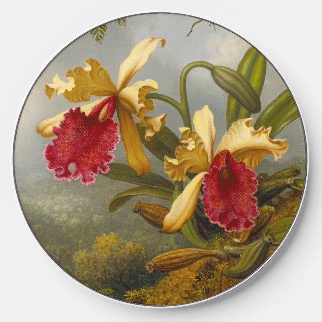 Orchids and Hummingbird Heade Wireless Charger (Front)