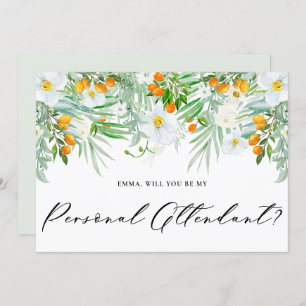 Orchids and Kumquats Be My Personal Attendant Invitation