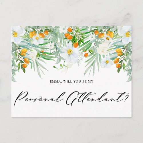 Orchids and Kumquats Be My Personal Attendant Postcard