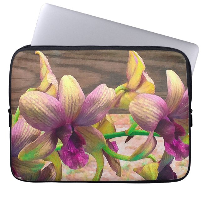 Orchids Blooming Laptop Sleeve (Front)