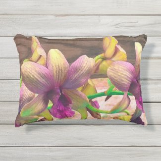 Orchids Blooming Outdoor Pillow