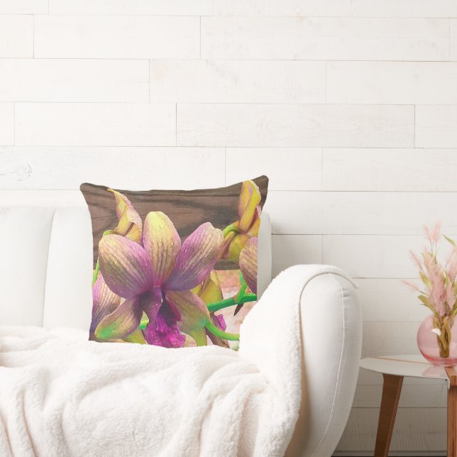 Orchids Blooming Throw Pillow (Couch)