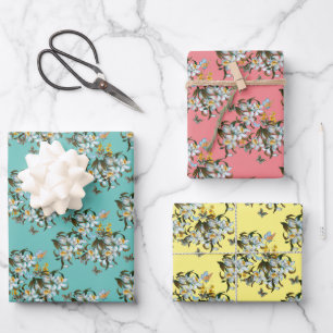 Orchids Butterflies Botanical All Occasion Wrapping Paper Sheets