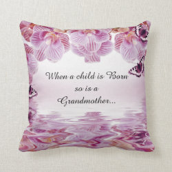 Orchids Butterflies Grandmother Quote Throw Pillow