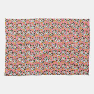 Orchids Butterflies Pink Botanical Kitchen Towel