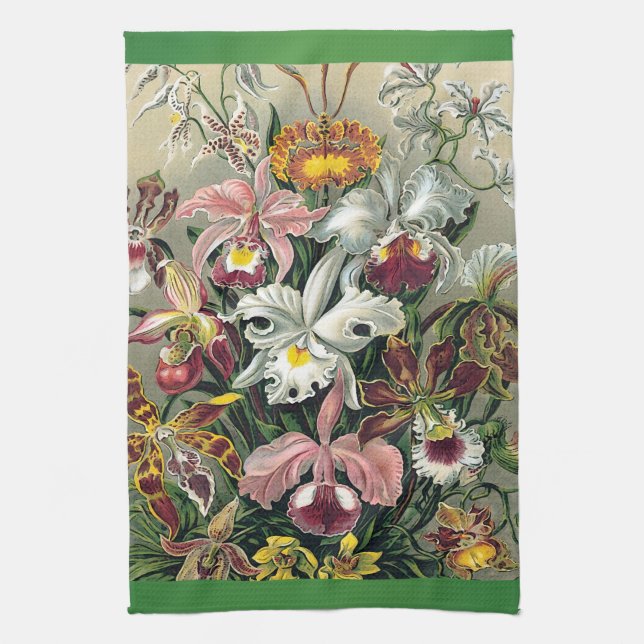 Orchids by Ernst Haeckel Towel (Vertical)