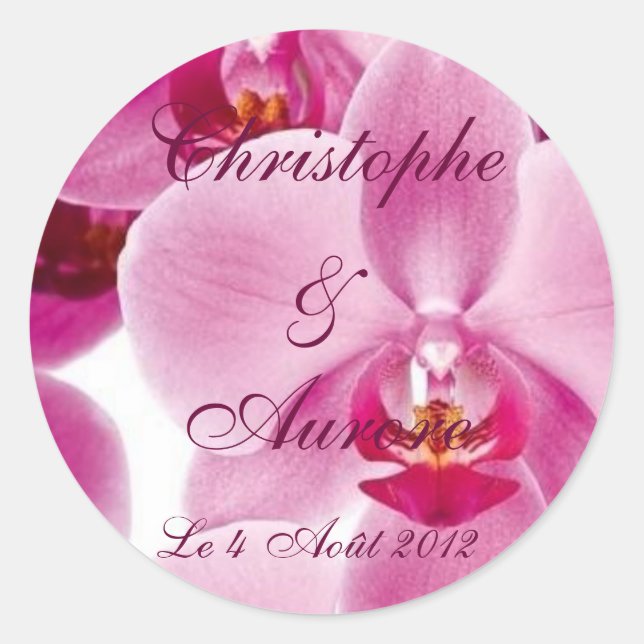 Orchids Classic Round Sticker (Front)