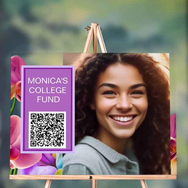 Orchids Custom QR Code Sign (Neutral)