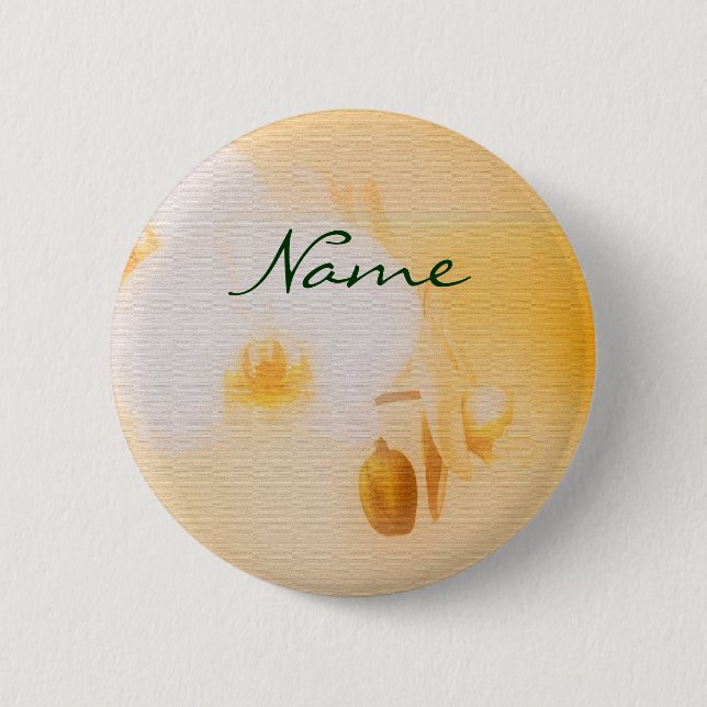 Orchids - customizable pinback button (Front)