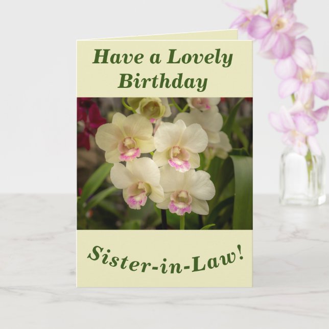 Orchids Floral Birthday Card for Sister-in-Law (Orchid)