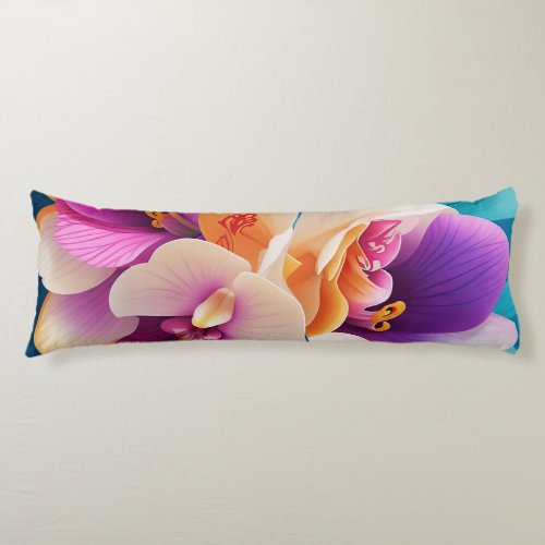 Orchids flower in soft pastel color body pillow