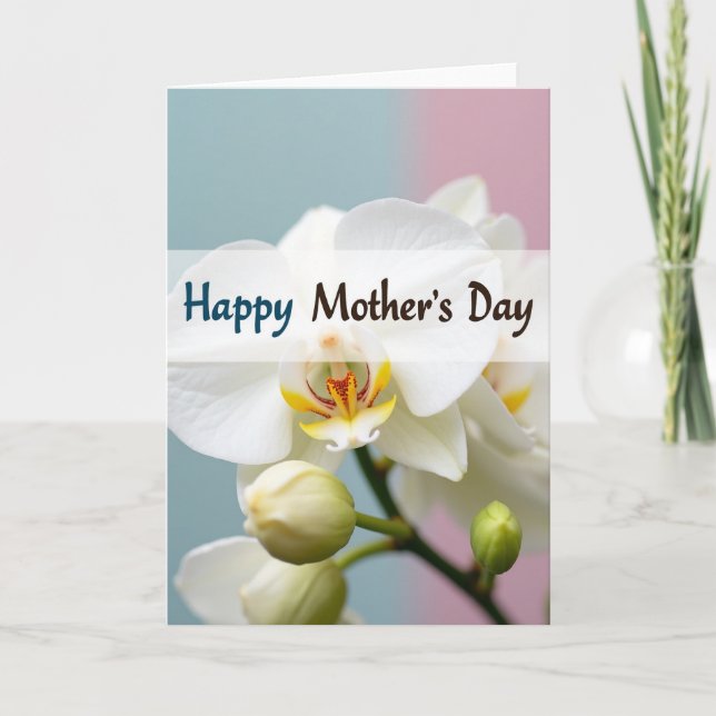 Orchids Gentle Mothers Day Card (Front)