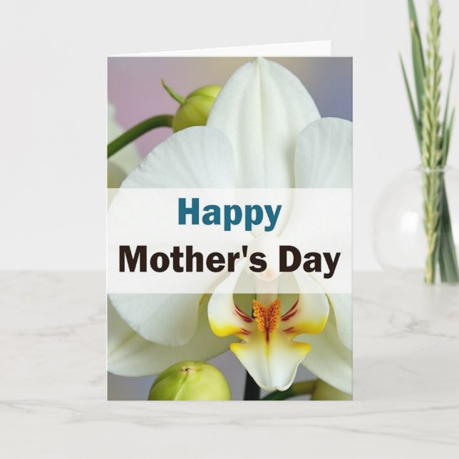 Orchids Grace Mothers Day Card (Front)