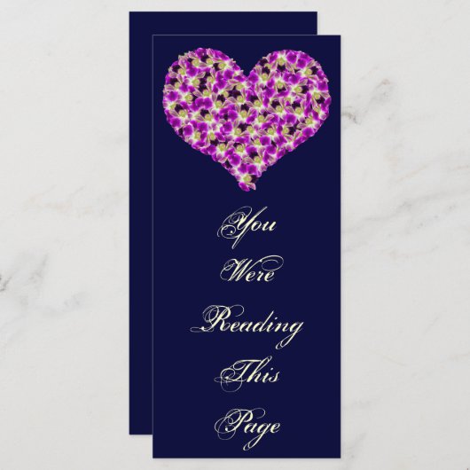 Orchids Heart Bookmark Template (Front/Back)