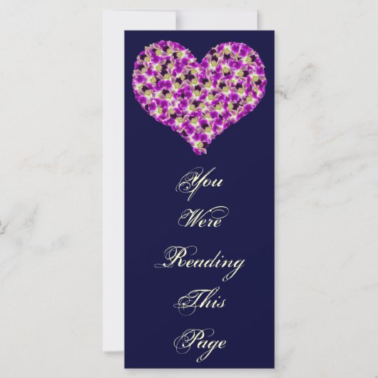 Orchids Heart Bookmark Template (Front)