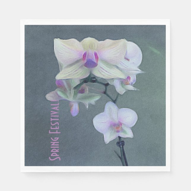 Orchids In Shades Of Purple Napkins (Front)