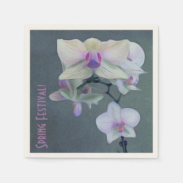 Orchids In Shades Of Purple Napkins (Front)
