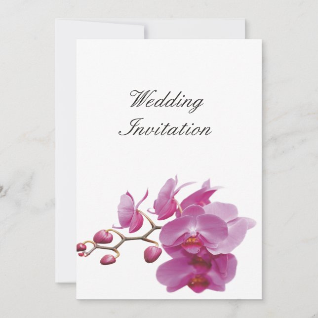Orchids Inexpensive Wedding Packages Sets Kits Invitation (Front)