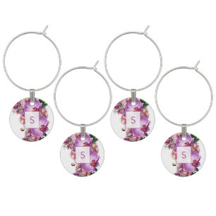 Orchids Monogram Wine Charm