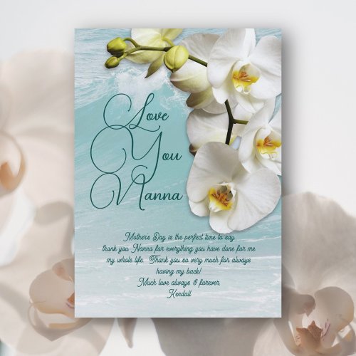 Orchids Mothers Day Nanna Message Magnetic Cards