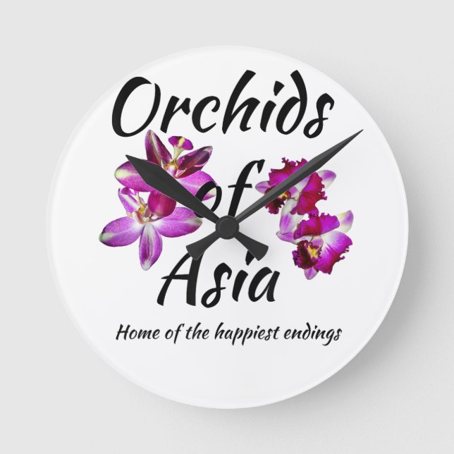 Orchids of Asia Round Clock (Front)