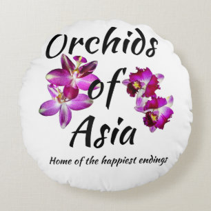 Orchids of Asia Round Pillow