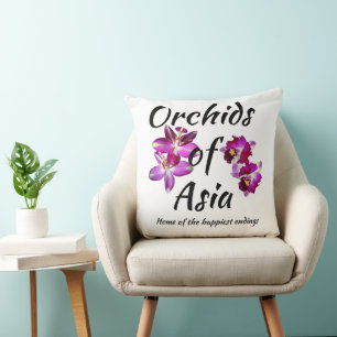 Orchids of Asia Throw Pillow