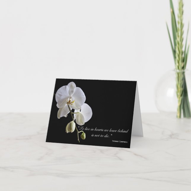 Orchids on Black Thank You for Your Sympathy Card (Front)