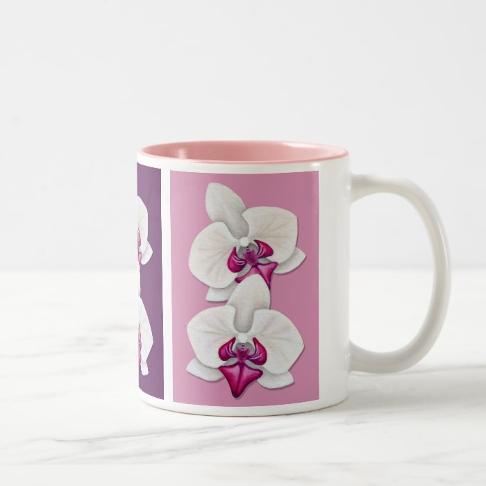Orchids on Pink and Purple   Mug