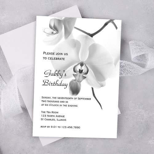 Orchids on the Stem Birthday Party Invitation