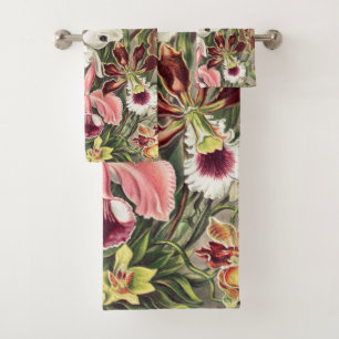 Orchids, Orchideae Denusblumen by Ernst Haeckel Bath Towel Set