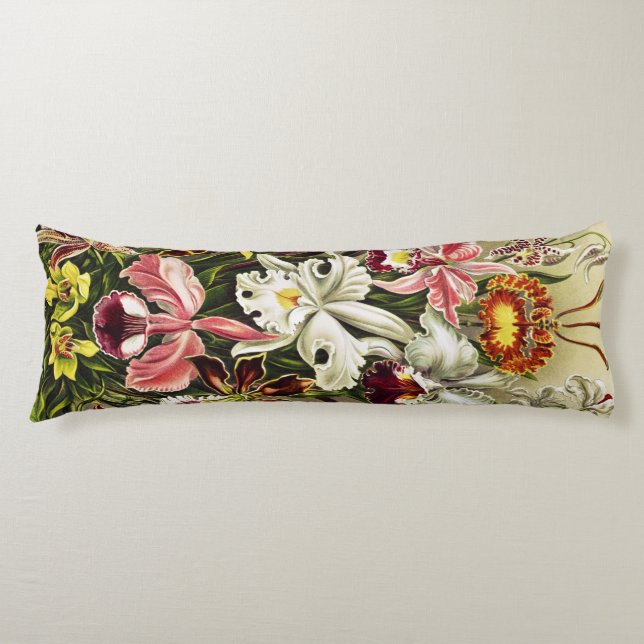 Orchids, Orchideae Denusblumen Ernst Haeckel Body Pillow (Front)