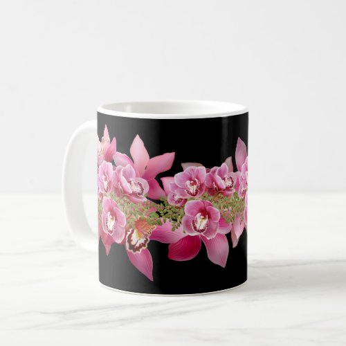 Orchids Pink Flower Home Garden Floral Coffee Mug