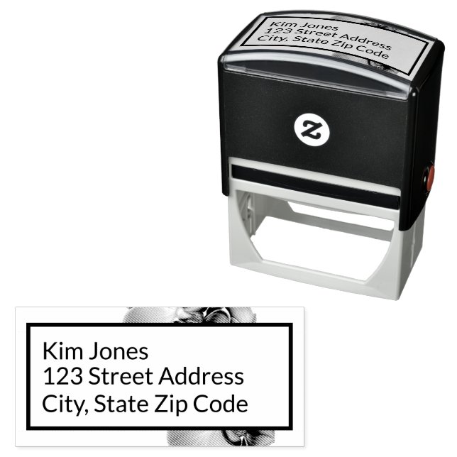 Orchids Return Address Self Inking Rubber Stamp (In Situ)