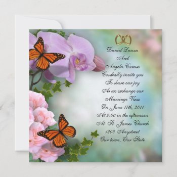 Orchids  Roses And Butterflies Wedding Invitation by Irisangel at Zazzle