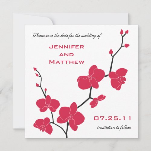 Orchids Save the Date _ Red and Black