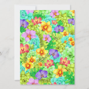 Orchids Succulents Monsteras Art Print Flat Card