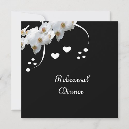 Orchids &amp; Swirls Rehearsal Dinner Invitation