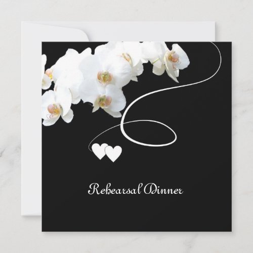 Orchids &amp; Swirls Rehearsal Dinner Invitation