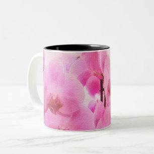 orchids. Two-Tone coffee mug