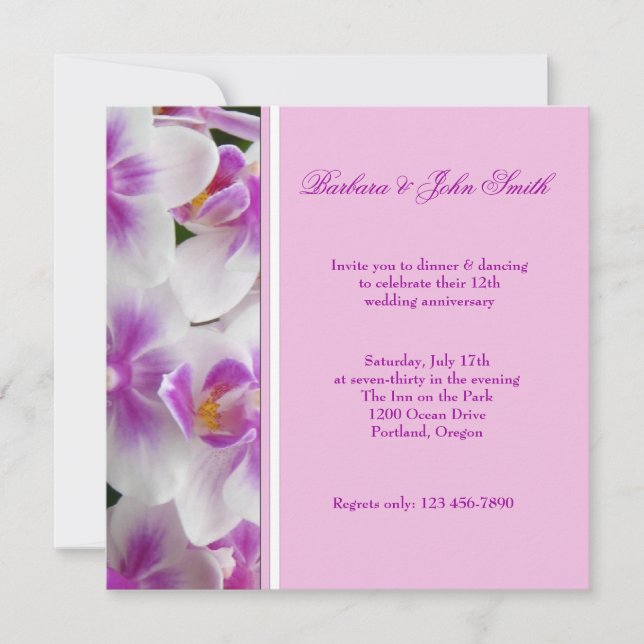 Orchids Wedding Anniversary Invitation (Front)